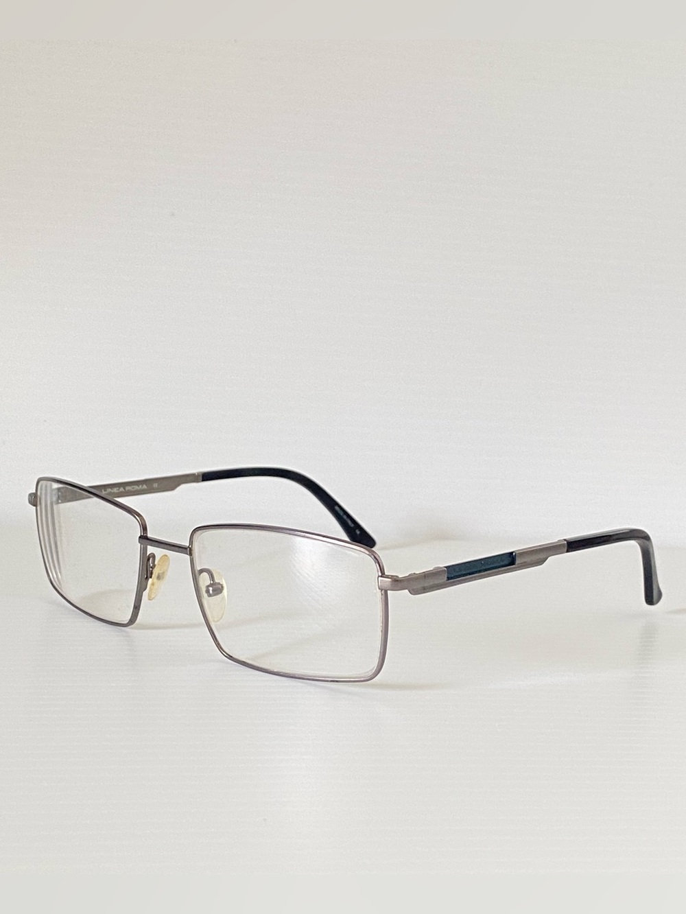 Linea Roma Eyeglass Frame ONLY Wilson2 C.3 55-18-140 Silver Full Rim Rectangle